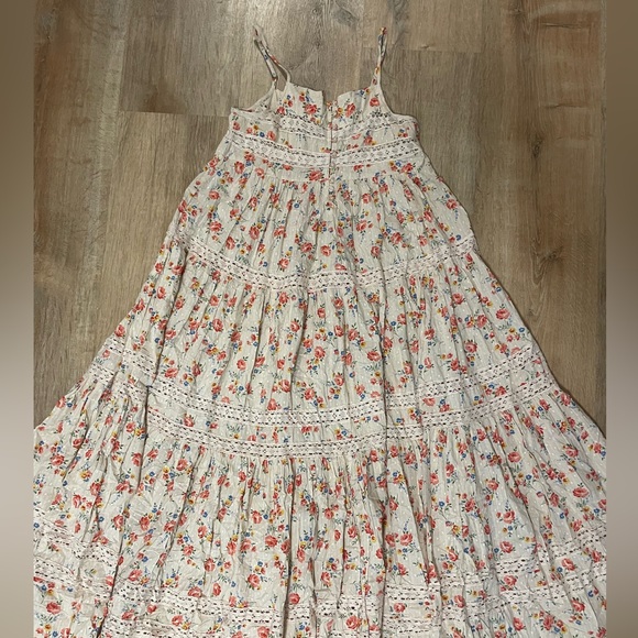 The Great. Serenade Dress in Pale Pink Kerchief Rose Print - Picture 4 of 13